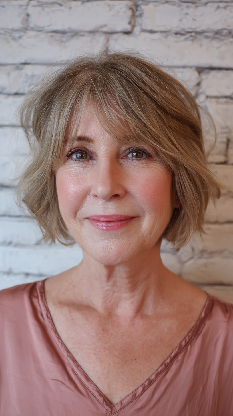 Chic Textured Bob with Soft Bangs
