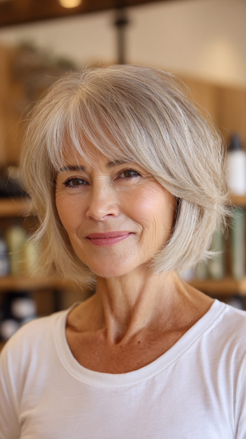 Chic Textured Bob with Subtle Face-Framing Layers