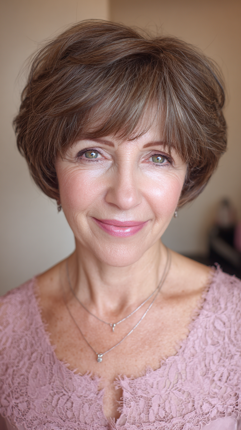 Chic Textured Bob with Subtle Highlights