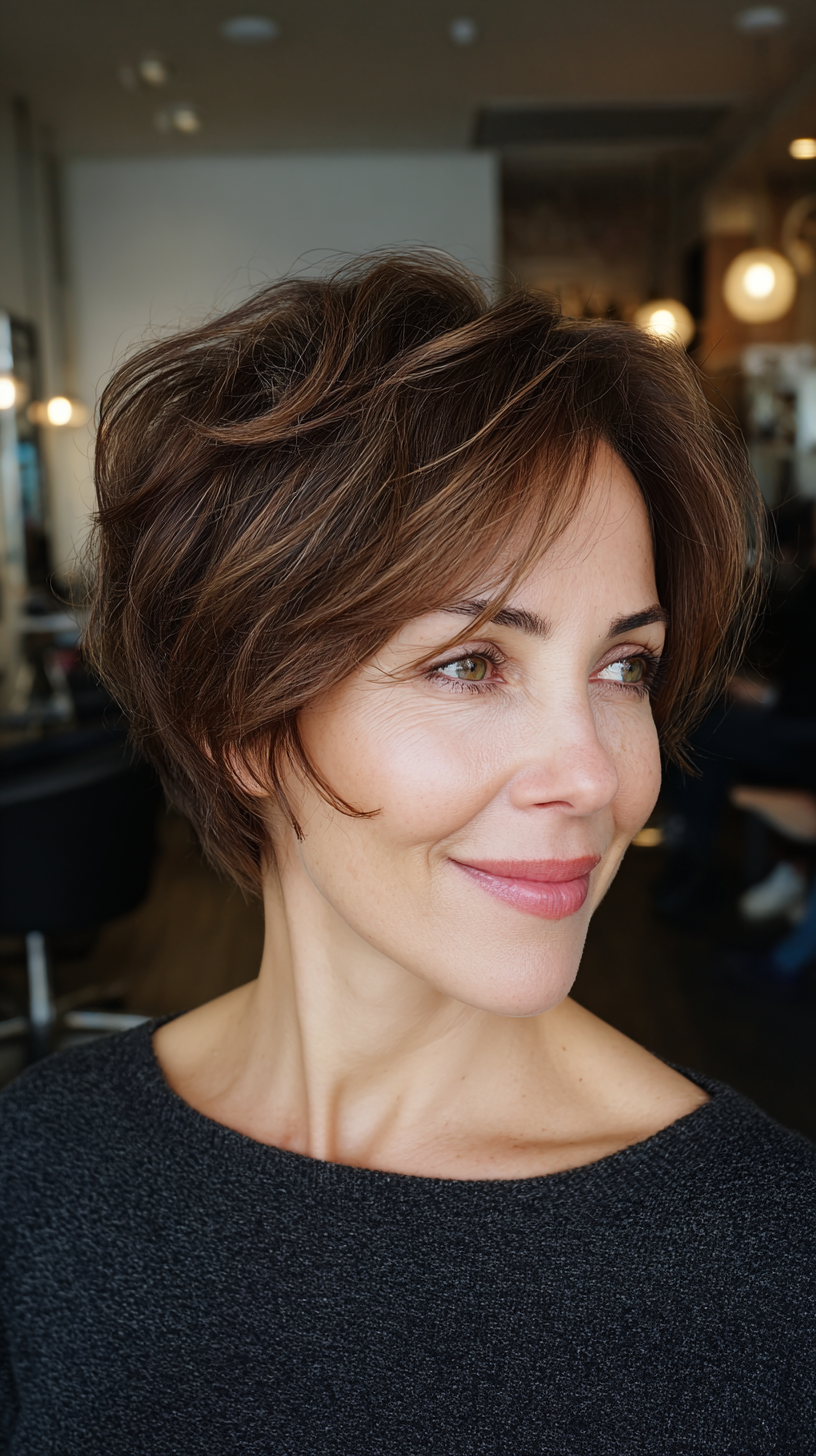 Chic Textured Pixie Bob with Soft Layers