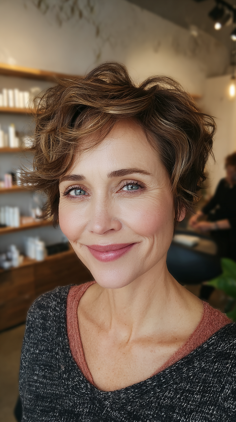 Chic Wavy Pixie Cut with Soft Volume