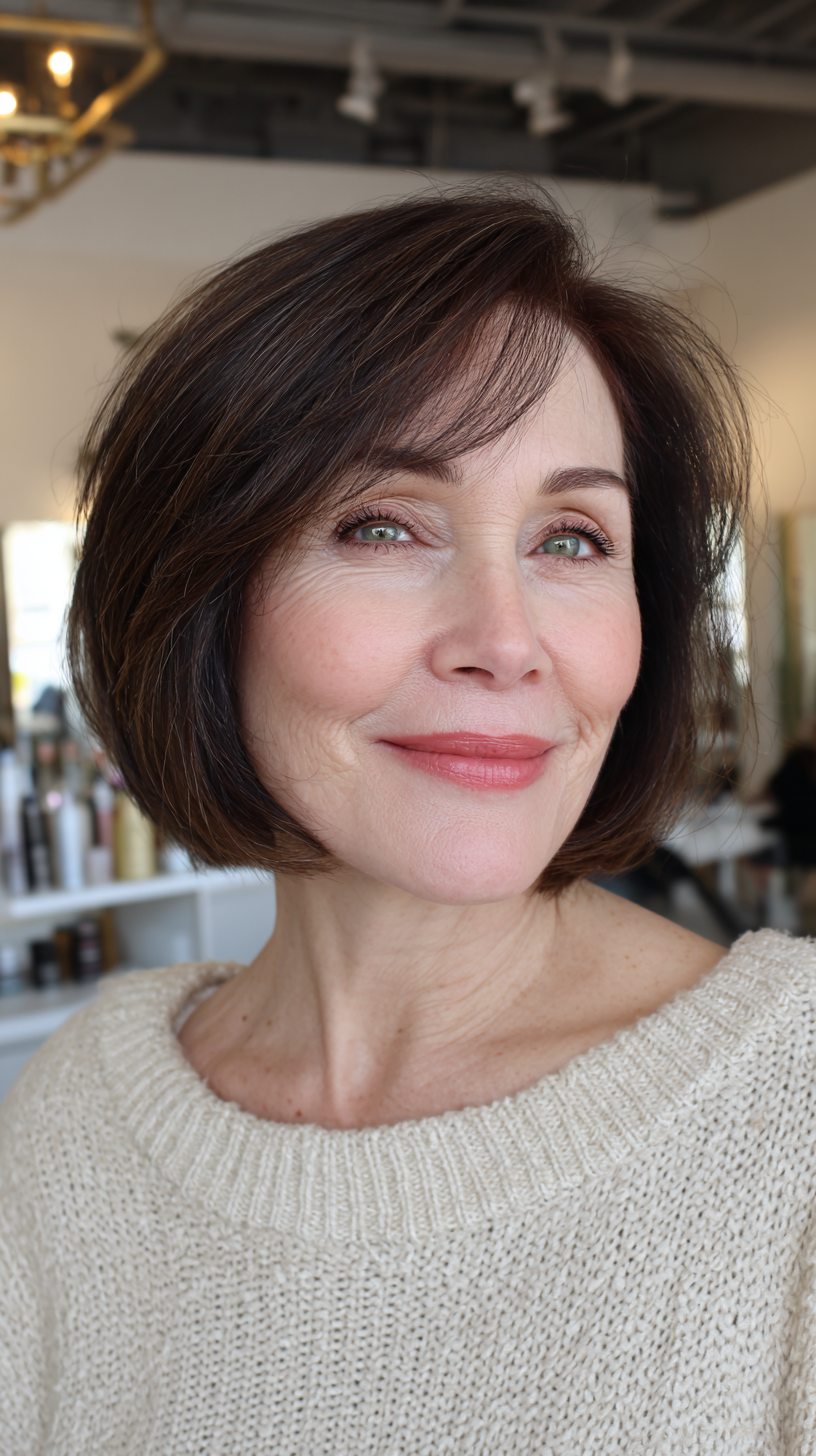 Classic Chin-Length Bob with Subtle Highlights