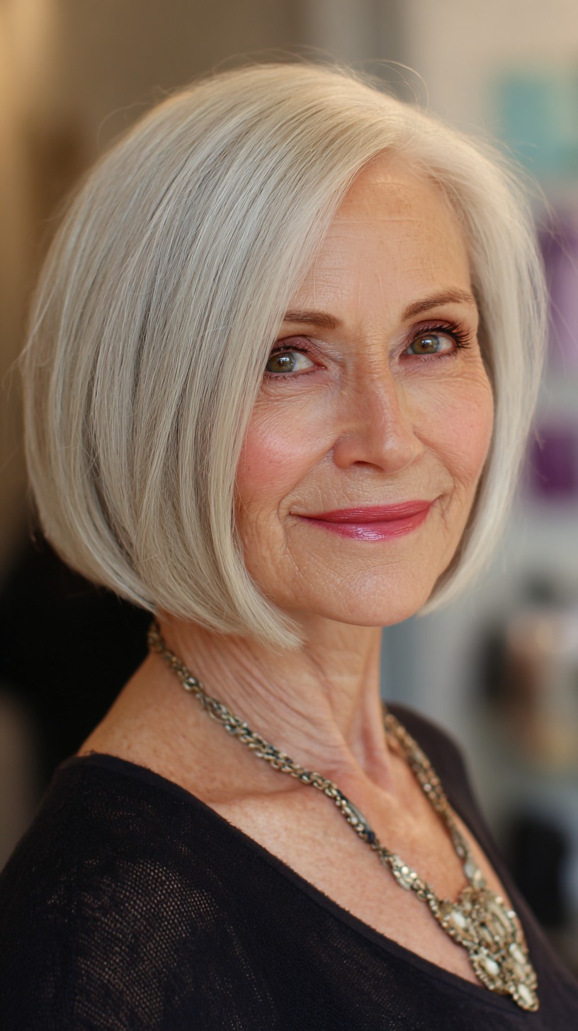 Classic Silver Bob with Gentle Waves