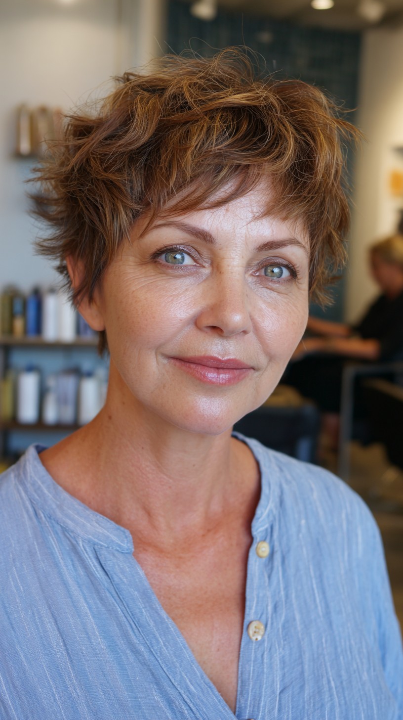 Dynamic Copper Tousled Pixie