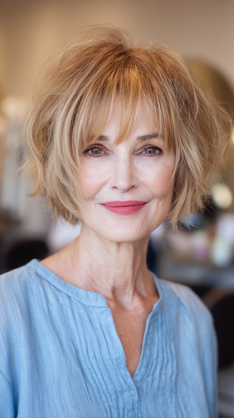 Effortless Blonde Wispy Bob for Fine Hair
