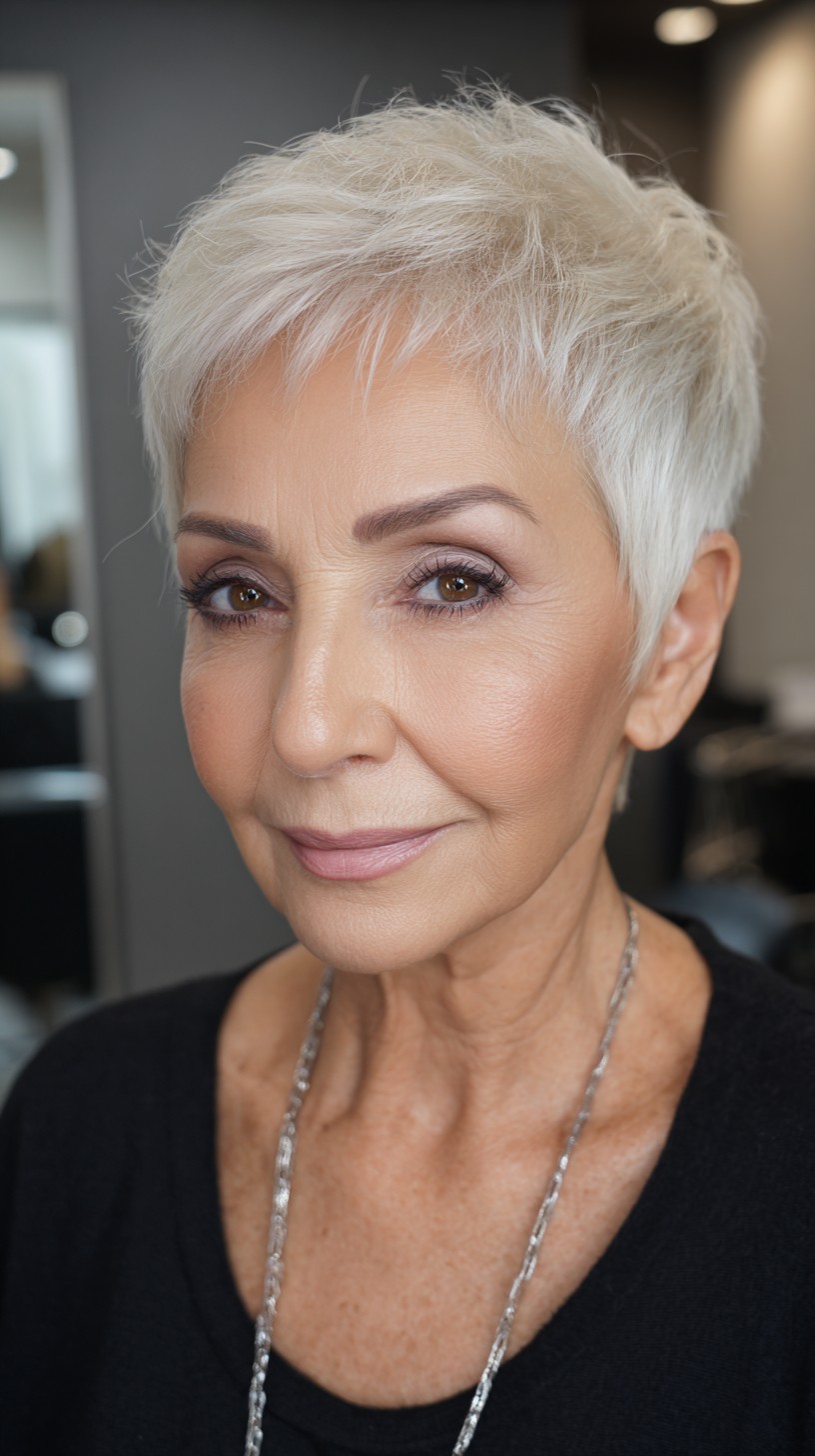 Effortless Chic Silver Layer Haircut