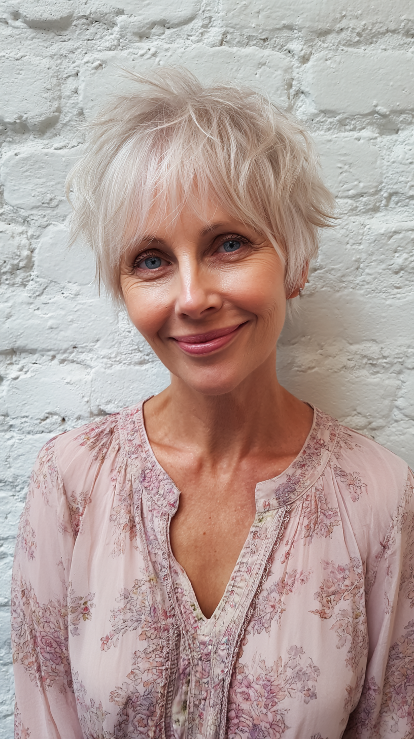 Effortlessly Chic Textured Shag for Mature Women