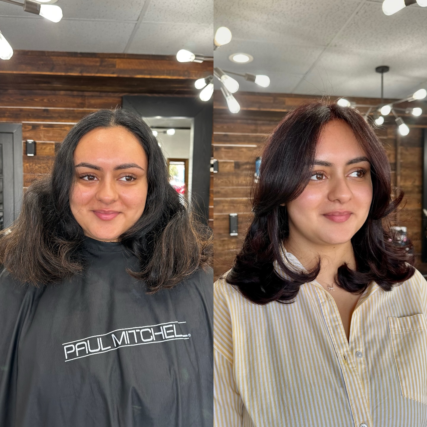 Elegant Rich Chocolate Shoulder-Length Cut with Soft Layers