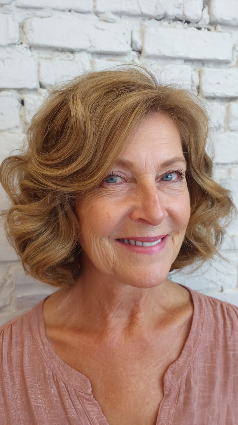 Golden Caramel Waves with Natural Volume