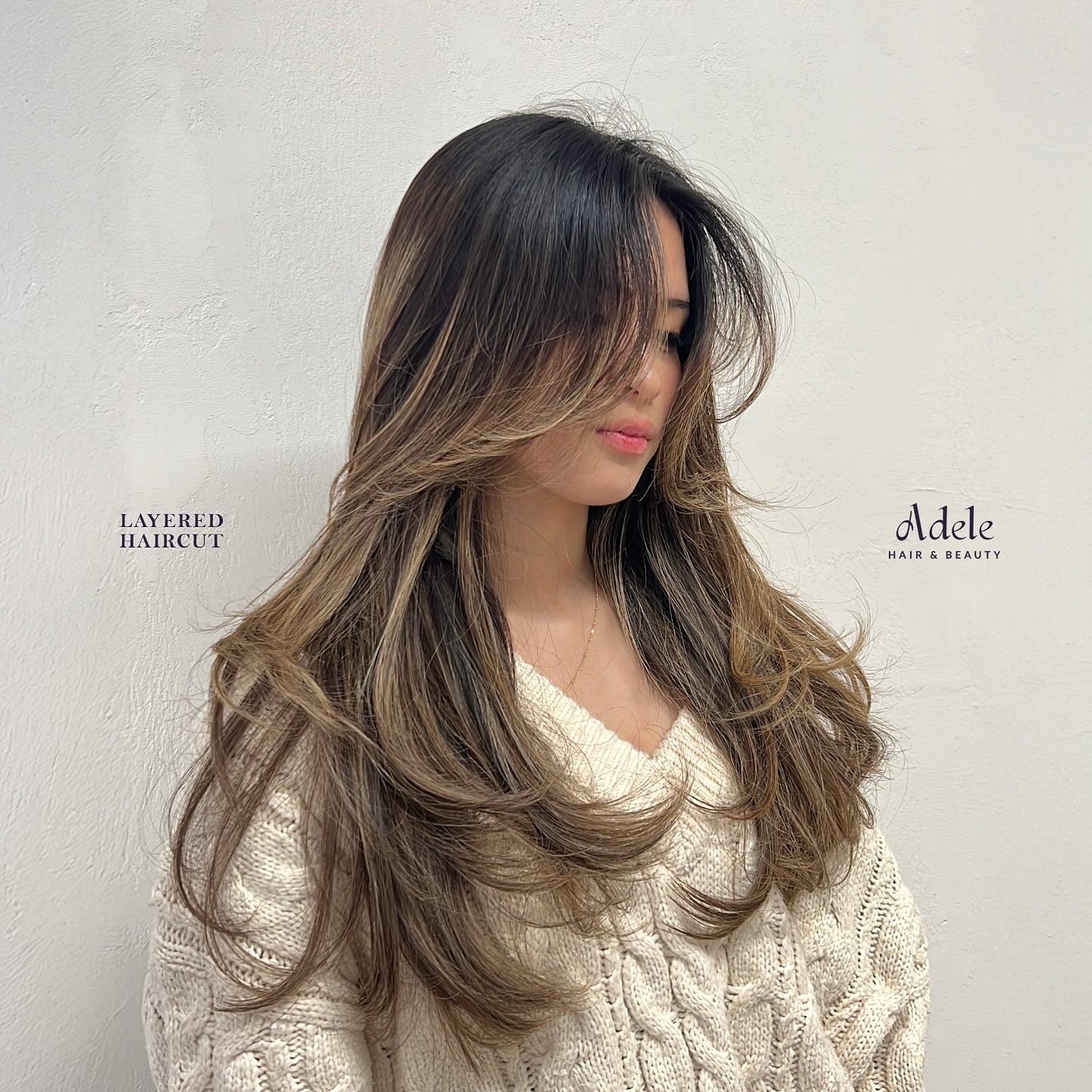 Luxurious Long Cascading Layers with Espresso Highlights