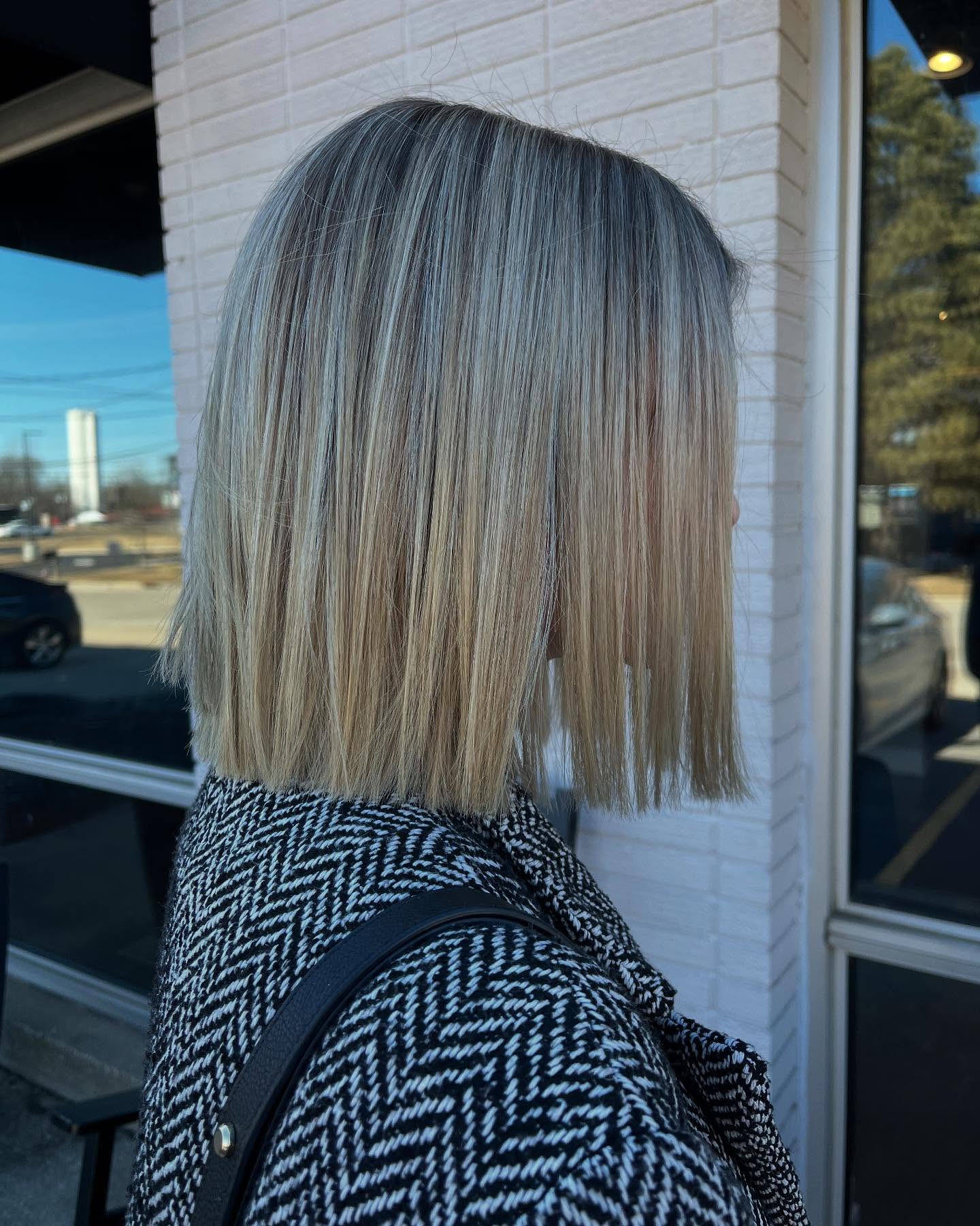 Modern Blunt Lob with Subtle Dimensional Color