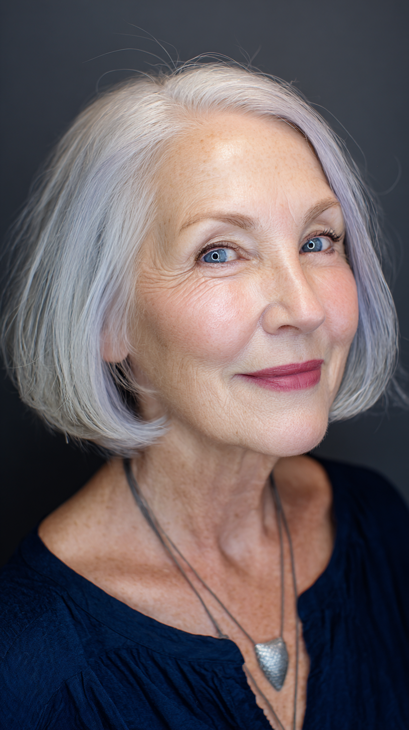 Modern Textured Bob with Soft Lavender Tones