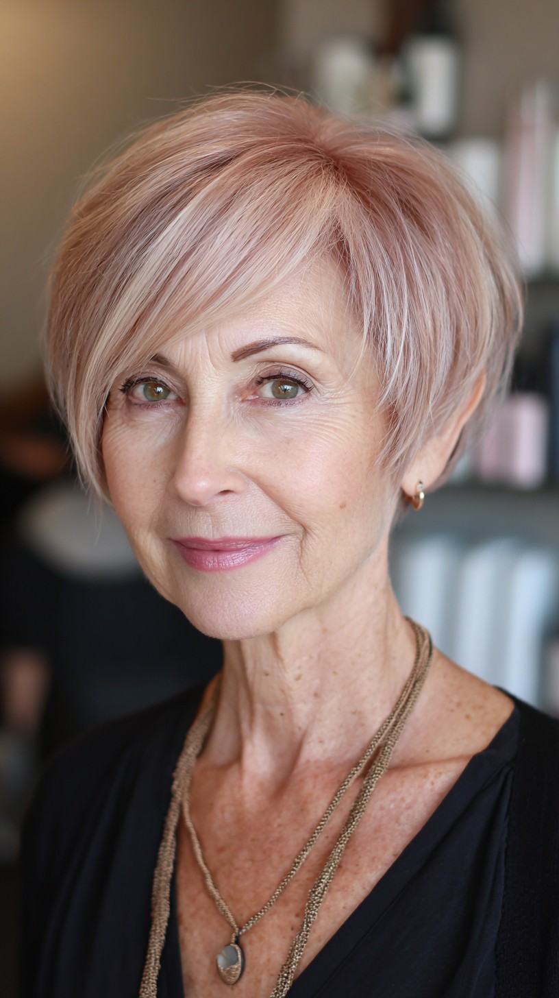 Rose Gold Pixie with Textured Layers