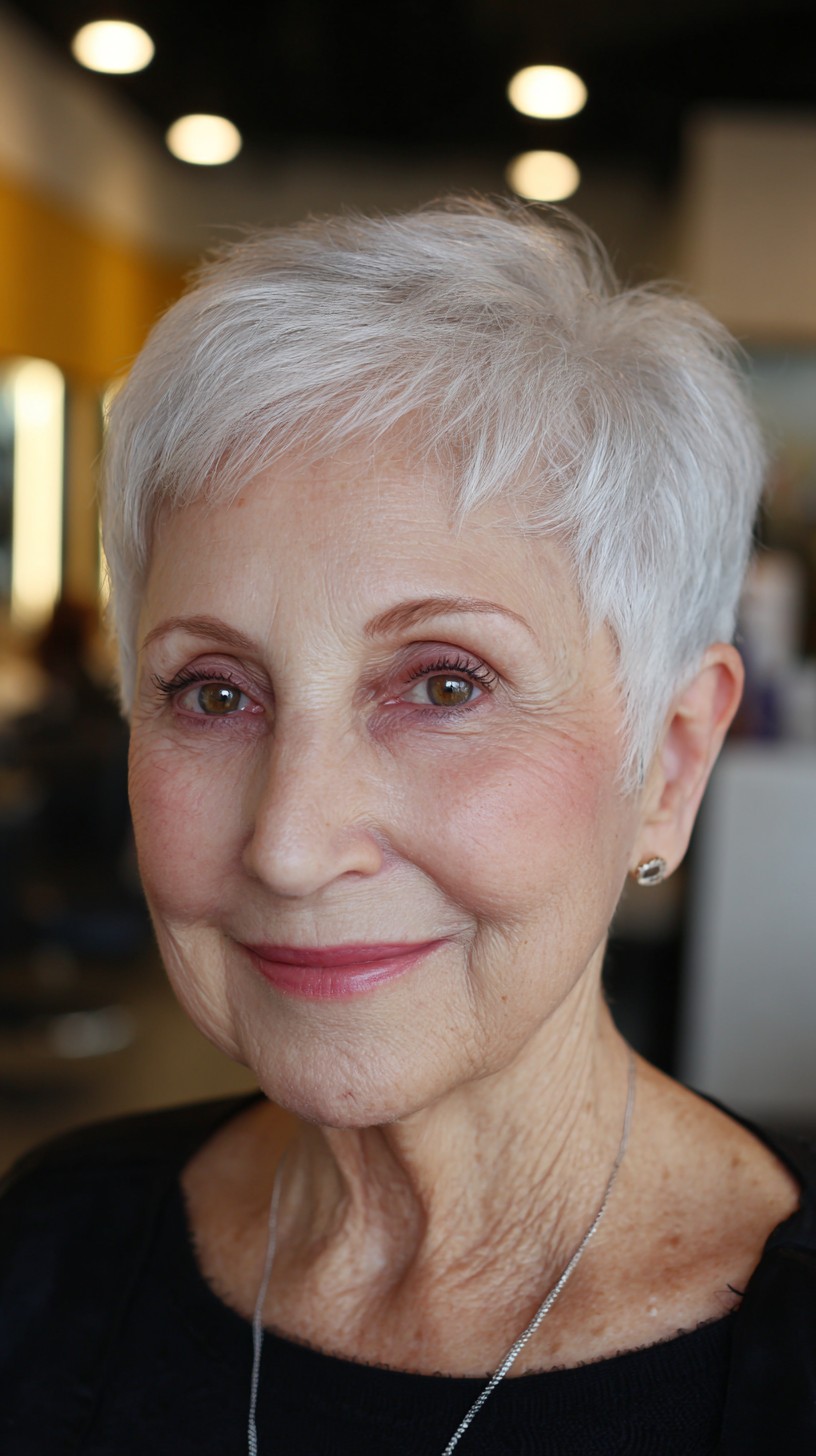 Silver Platinum Sleek Pixie for Refined Elegance