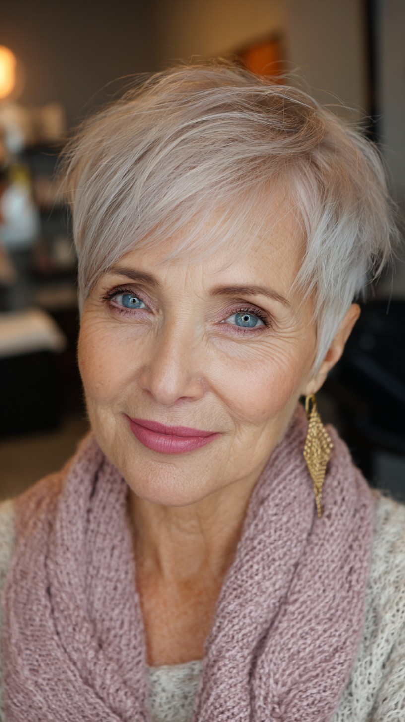 Sleek Silver Pixie with Defined Texturing