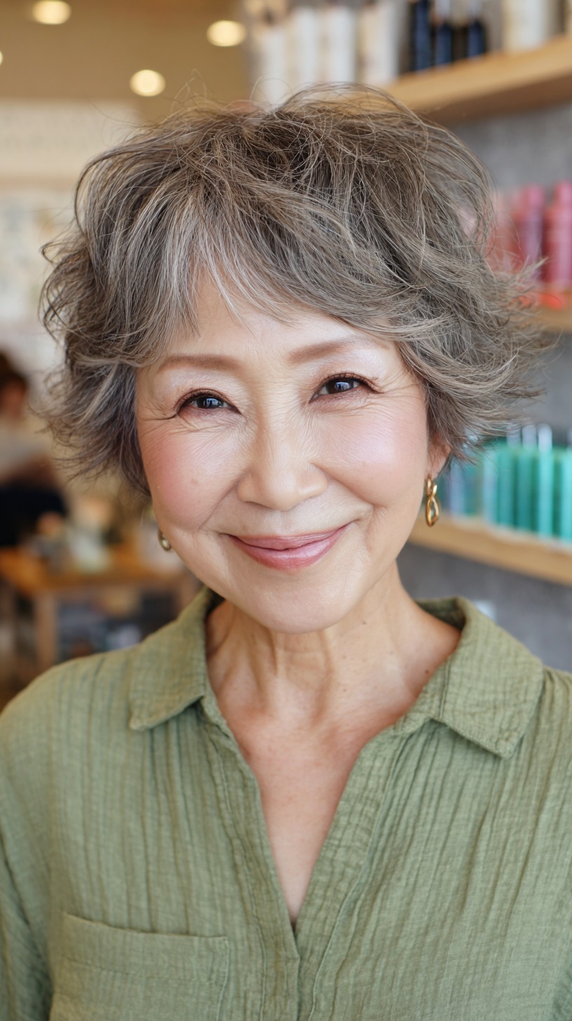 Soft Natural Gray Layered Bob