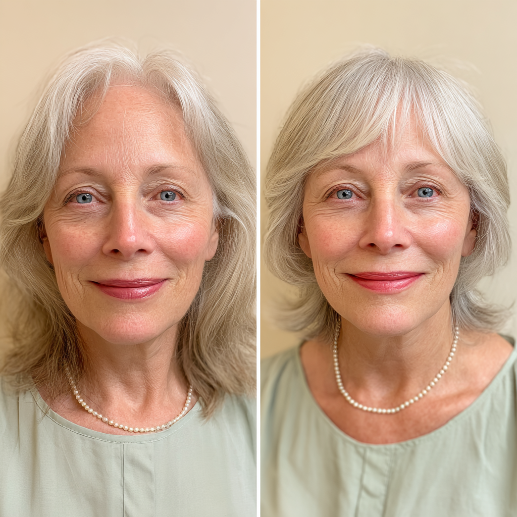 Soft Silver Long Layers with Gentle Face-Framing Highlights