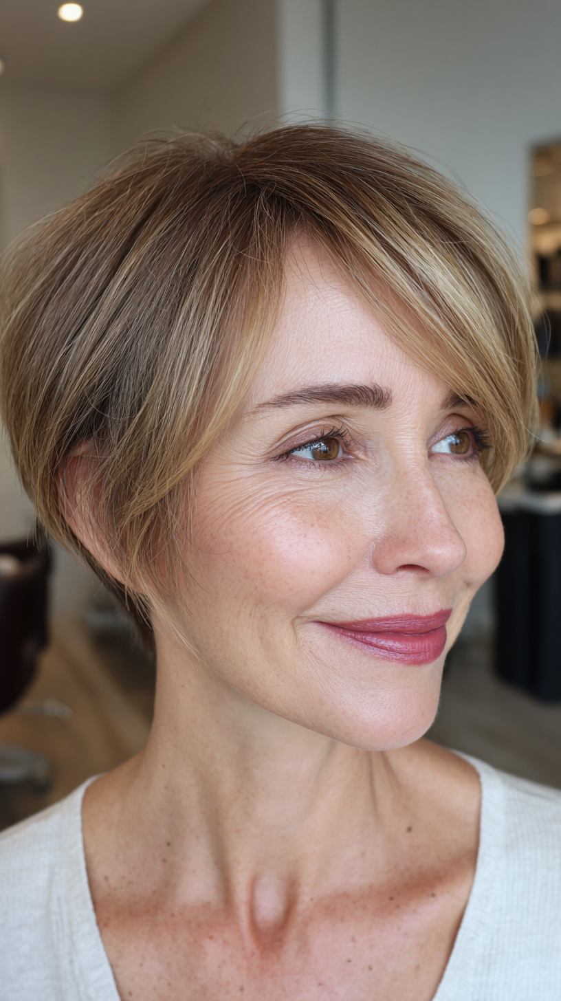 Stylish Short Bob with Soft Layers and Face-Framing Highlights