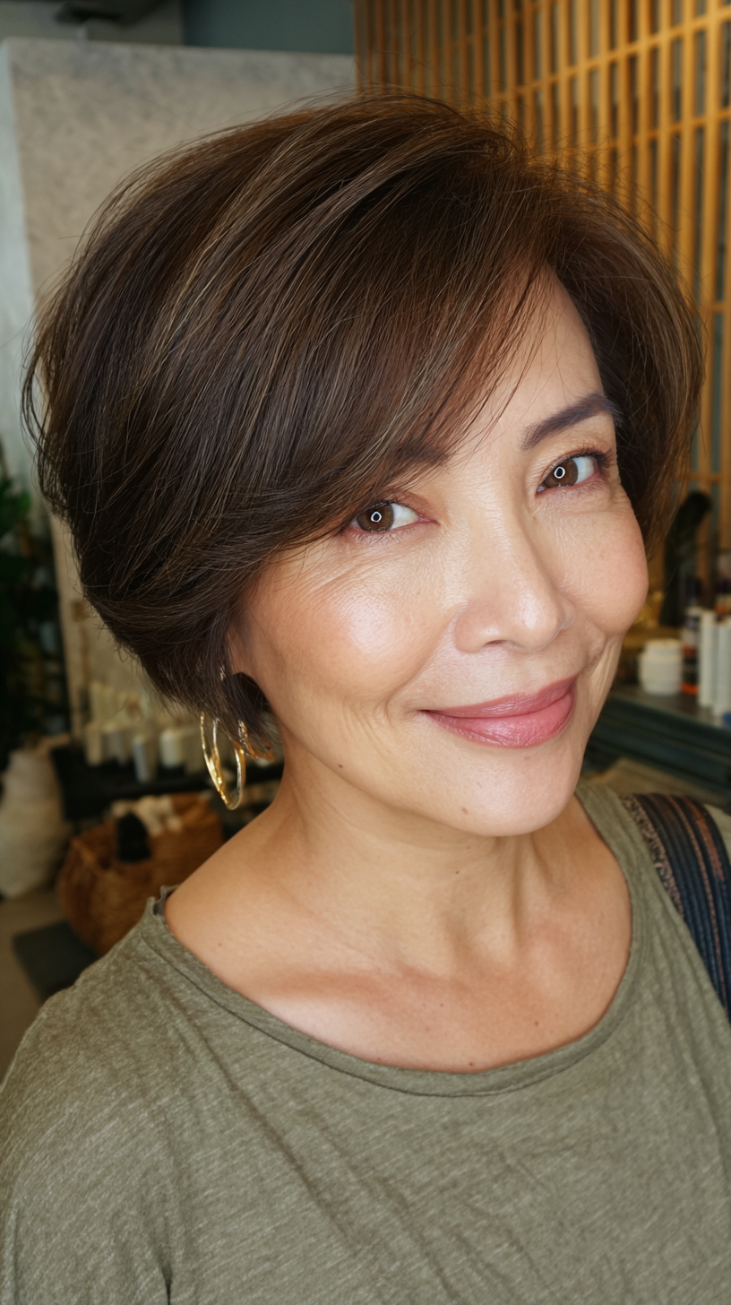 Stylish Textured Bob with Subtle Highlights