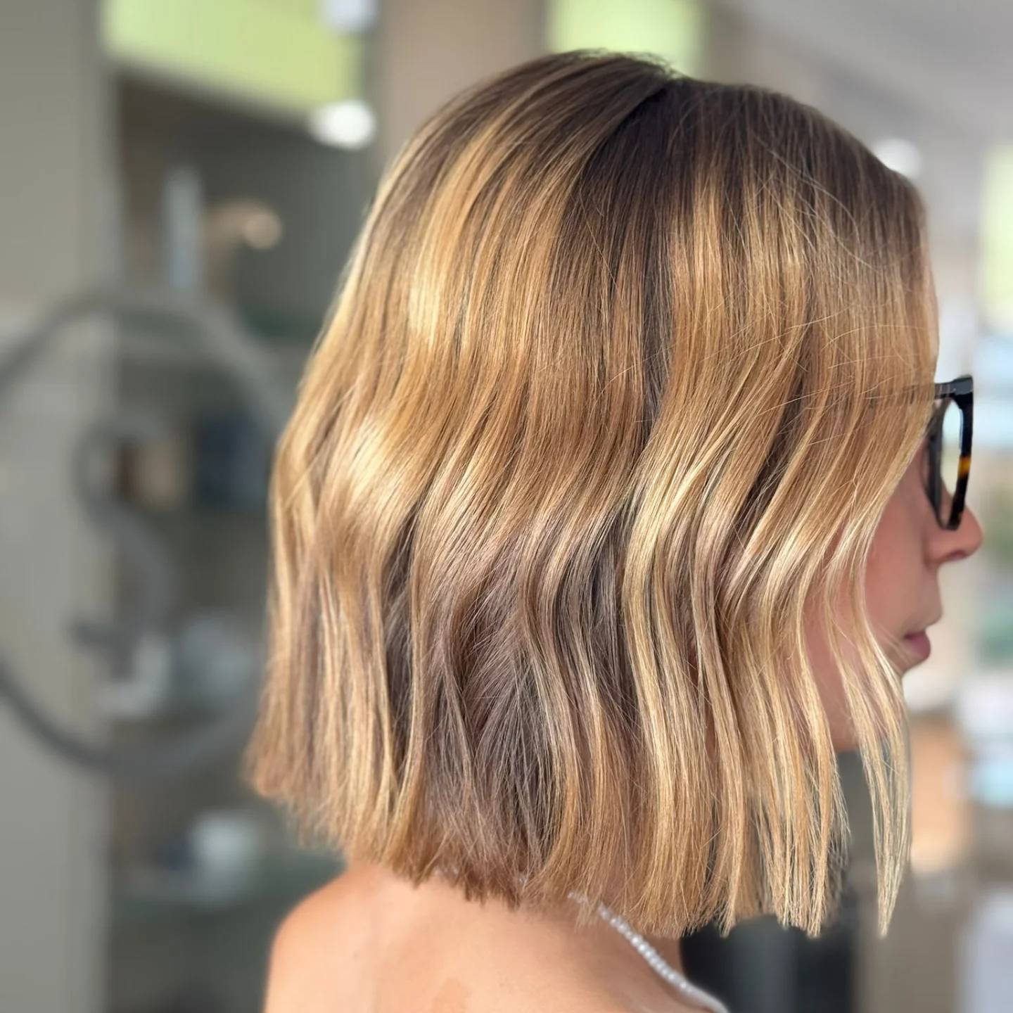 Textured Beachy Bob with Sun-Kissed Balayage