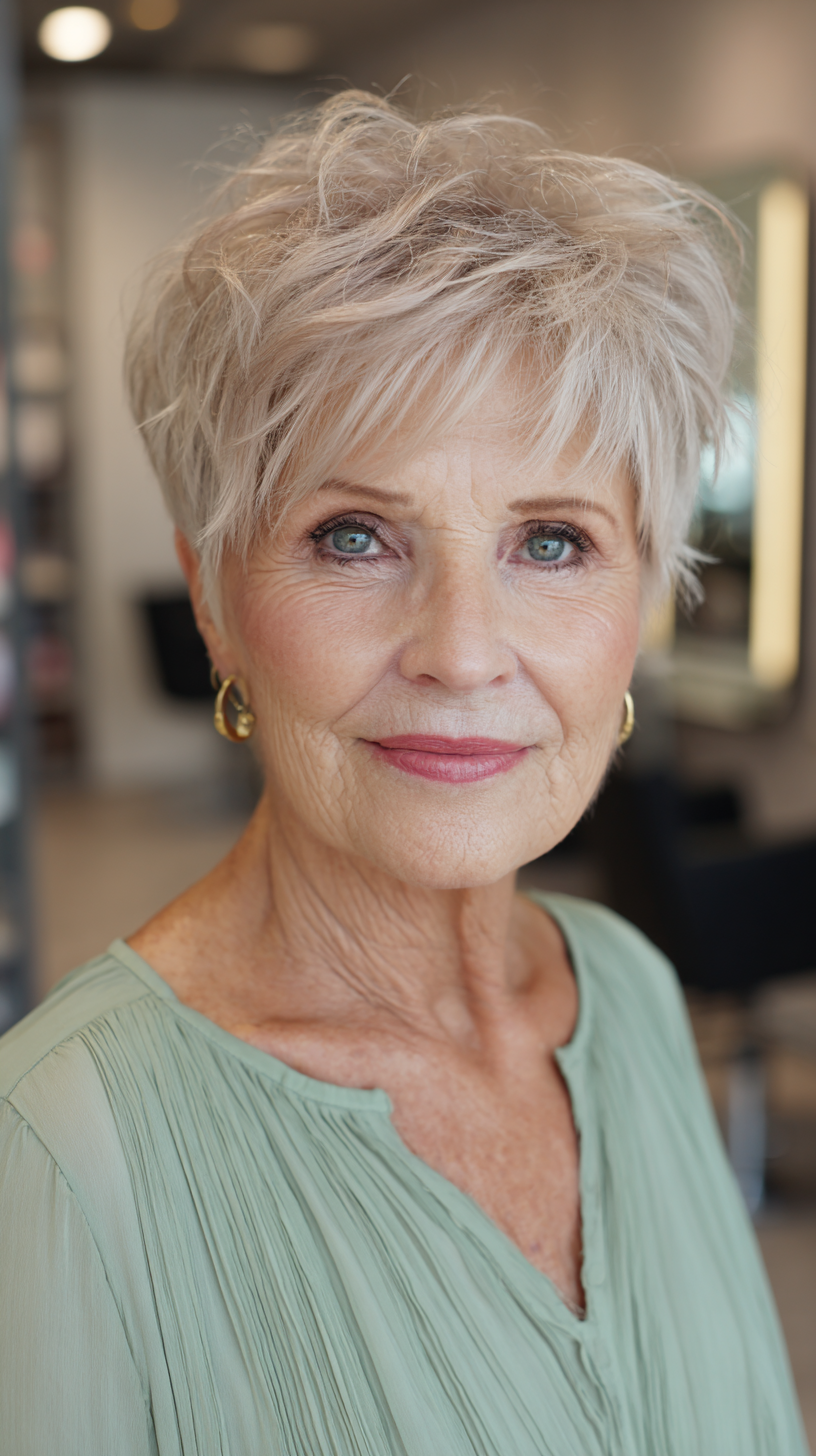 Textured Short Pixie Cut with Effortless Volume