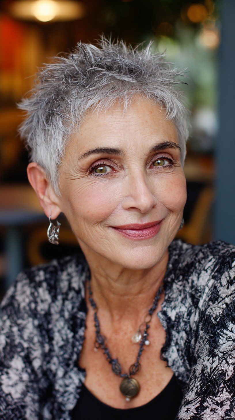 Textured Silver Pixie with Dynamic Layers