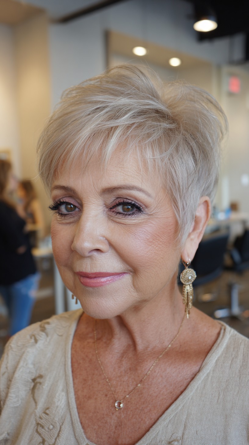 Textured Silver Pixie with Tapered Nape