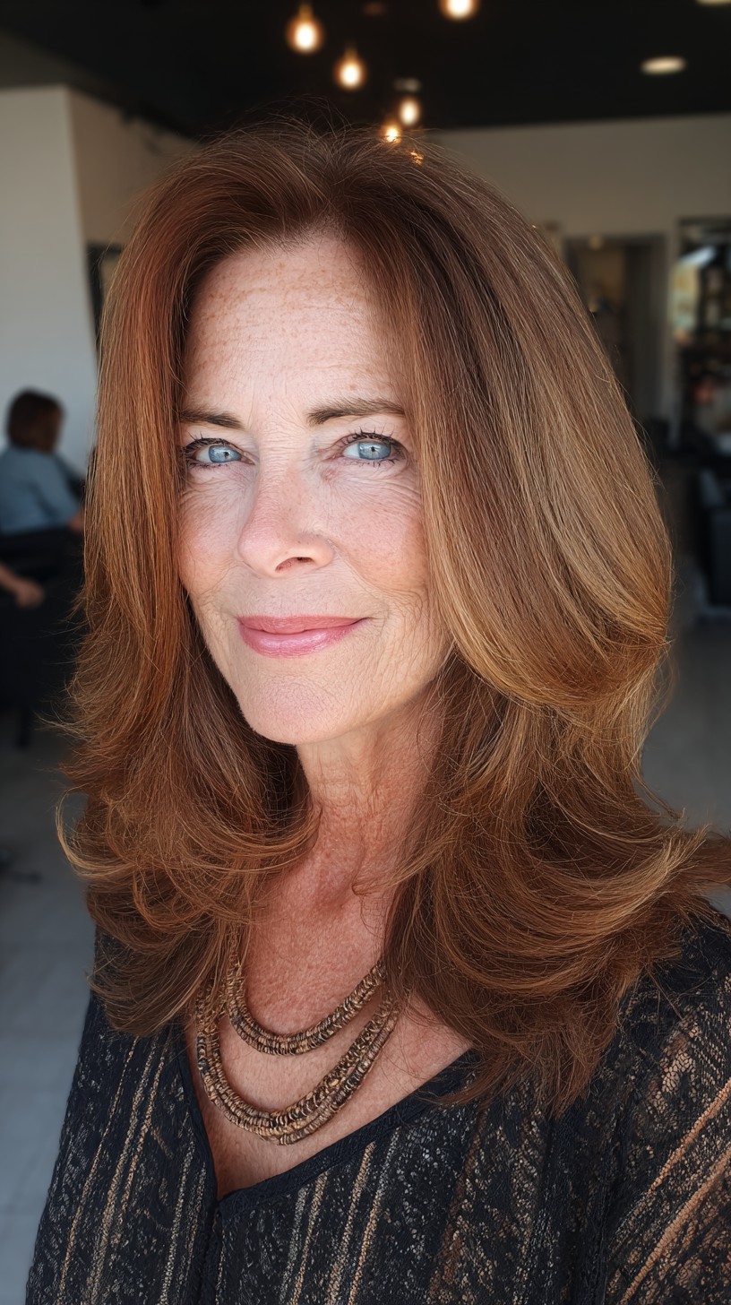 Warm Chestnut Cascading Waves