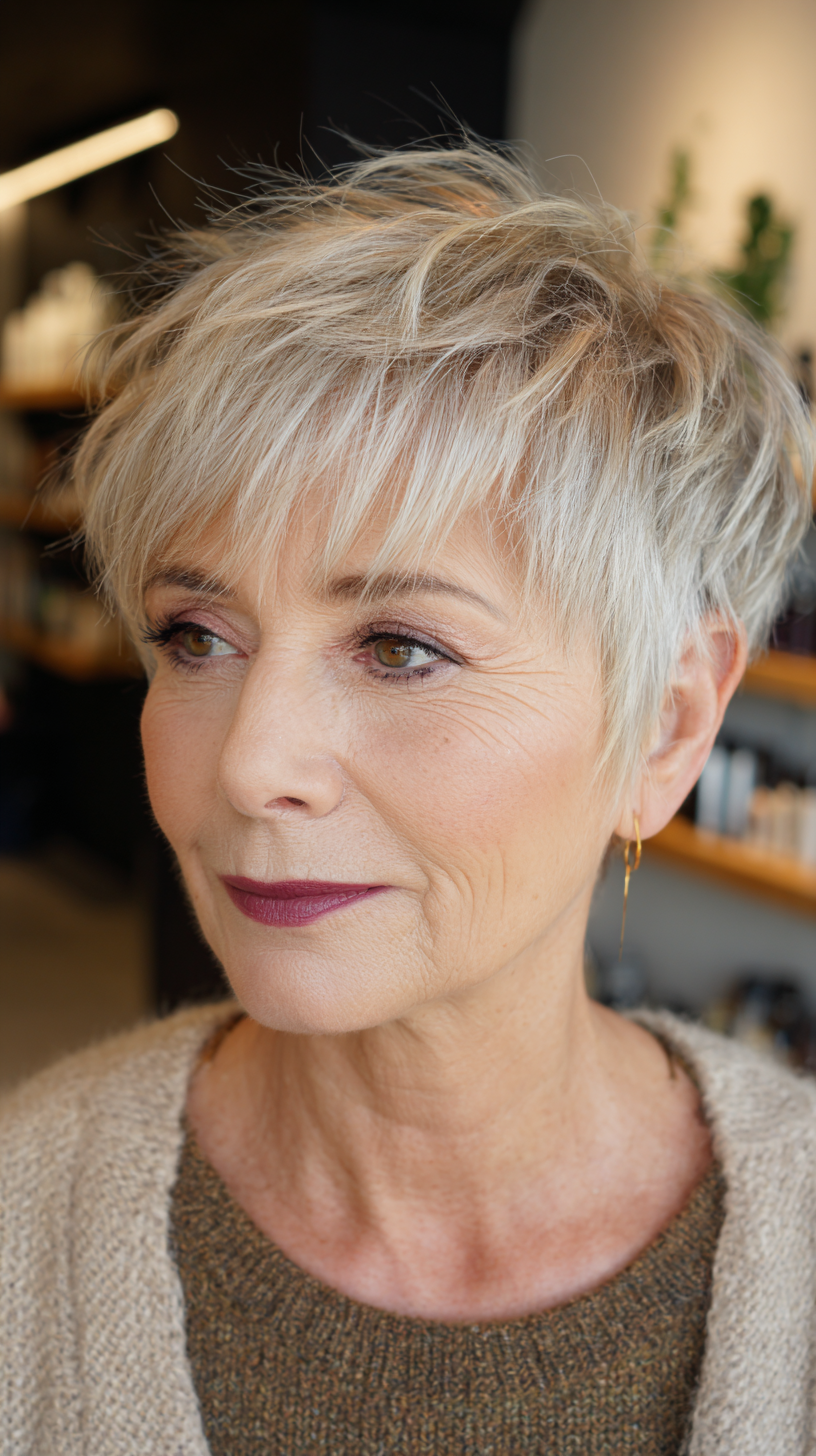 Chic Feathered Pixie Cut with Soft Layers