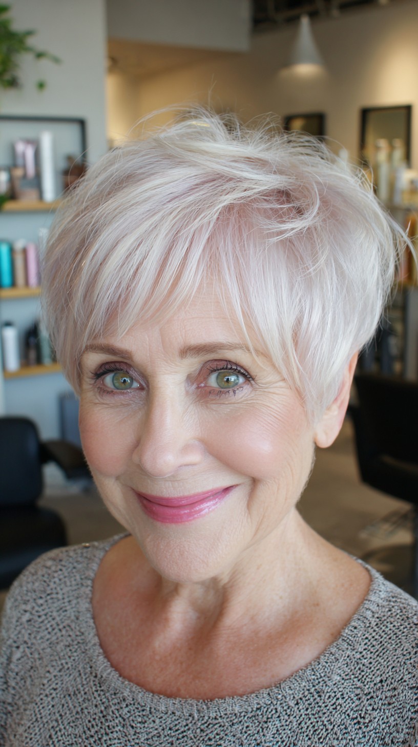 Chic Soft Blush Pixie with Textured Layers