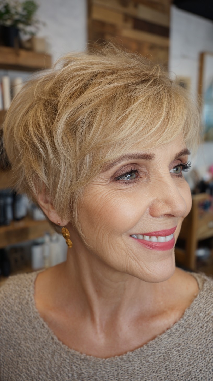 Elegant Golden Tousled Pixie