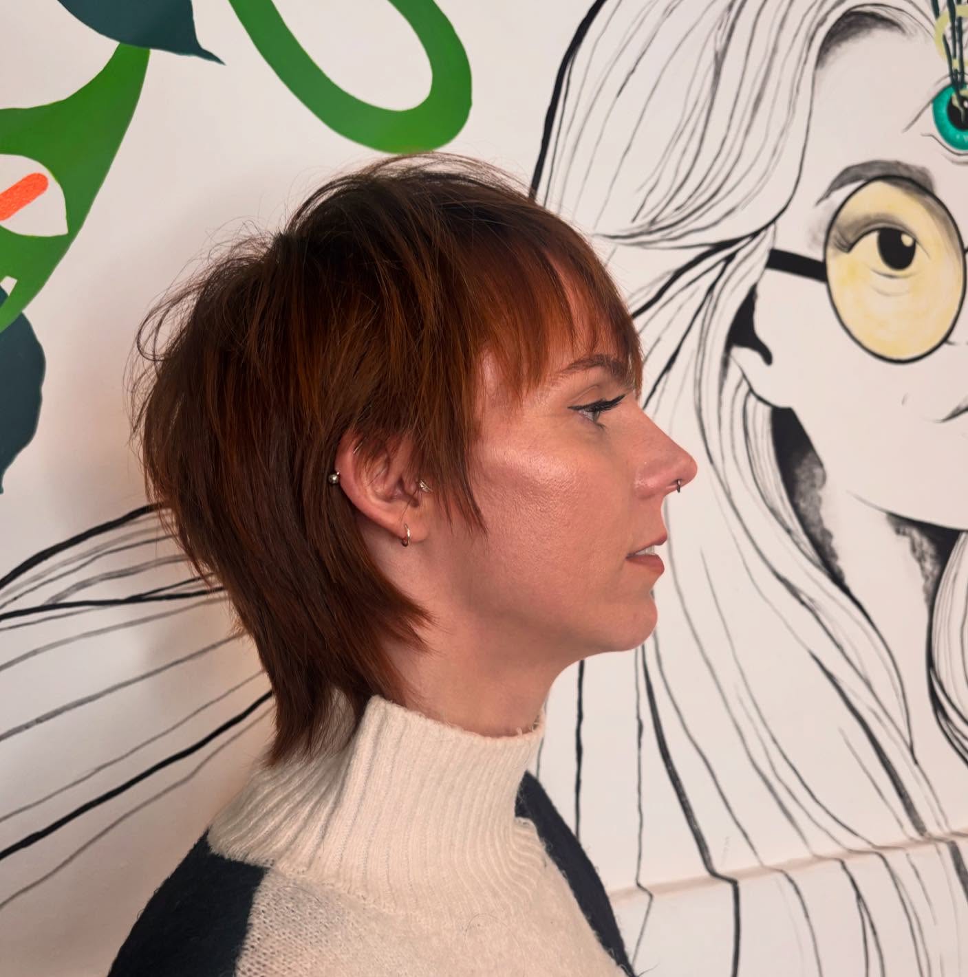 Fiery Textured Pixie Wolf Cut with Soft Layers
