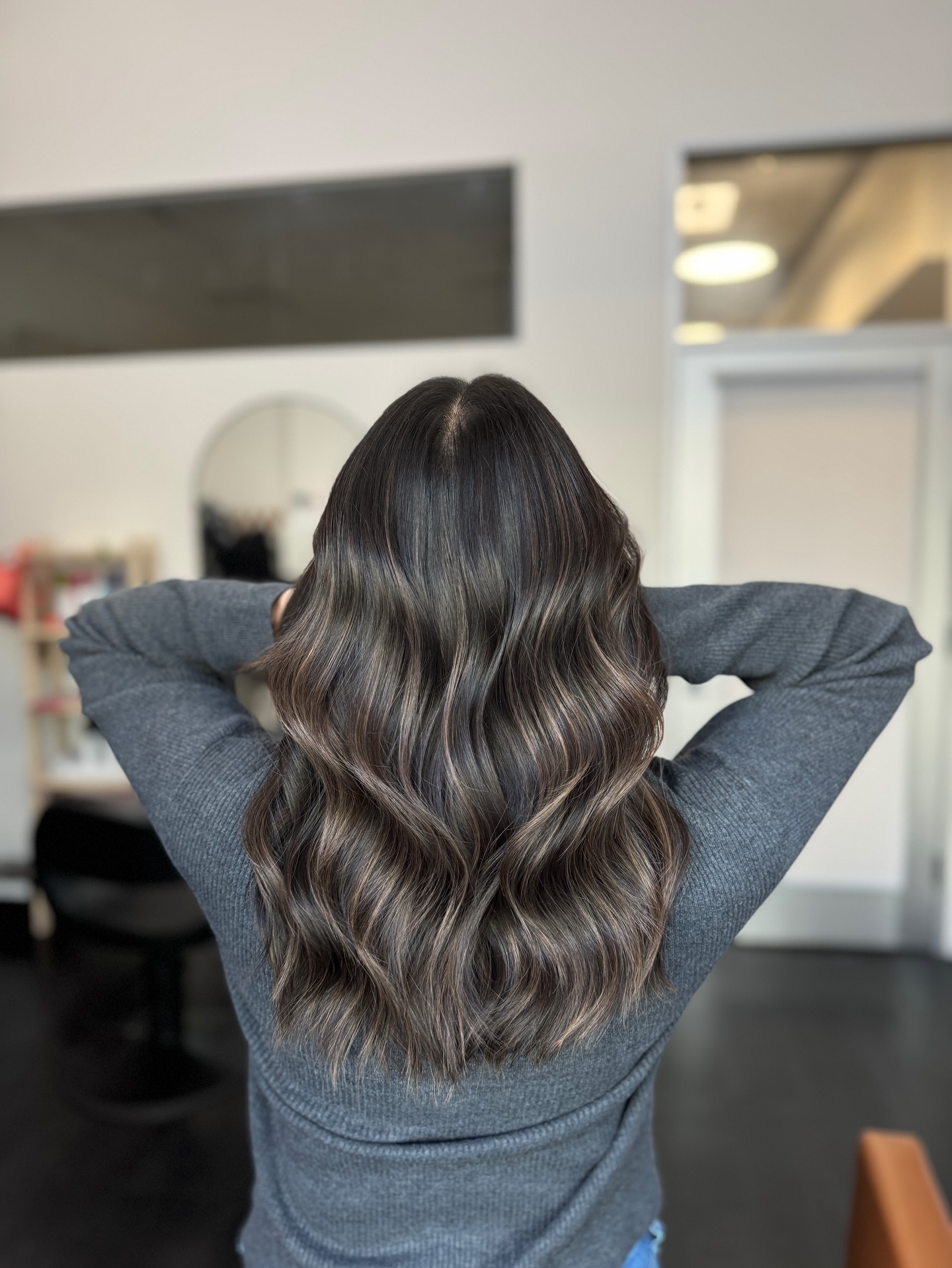 Modern Brunette Waves with Subtle Dimension