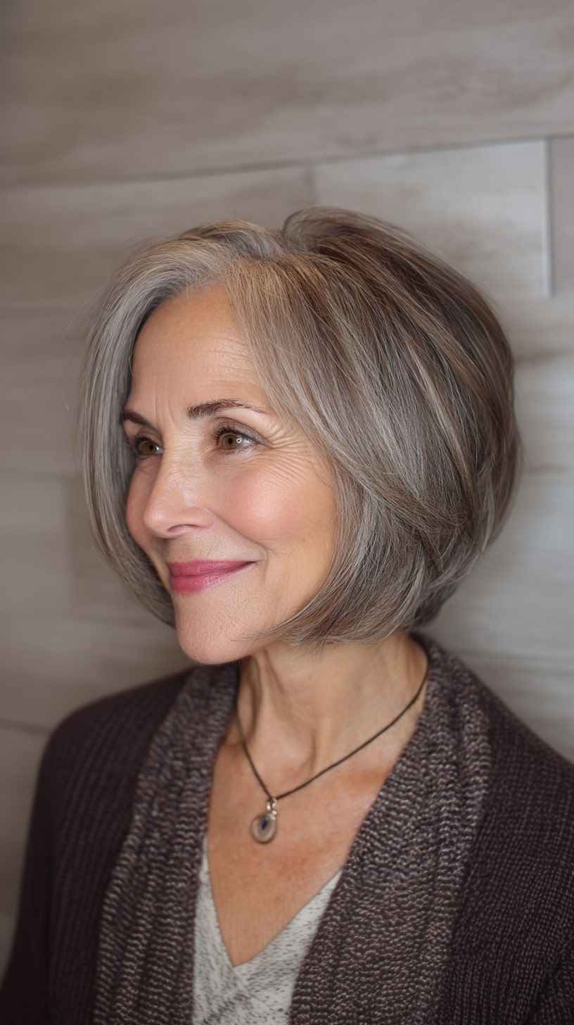 Softly Layered Chin-Length Bob with Gentle Highlights