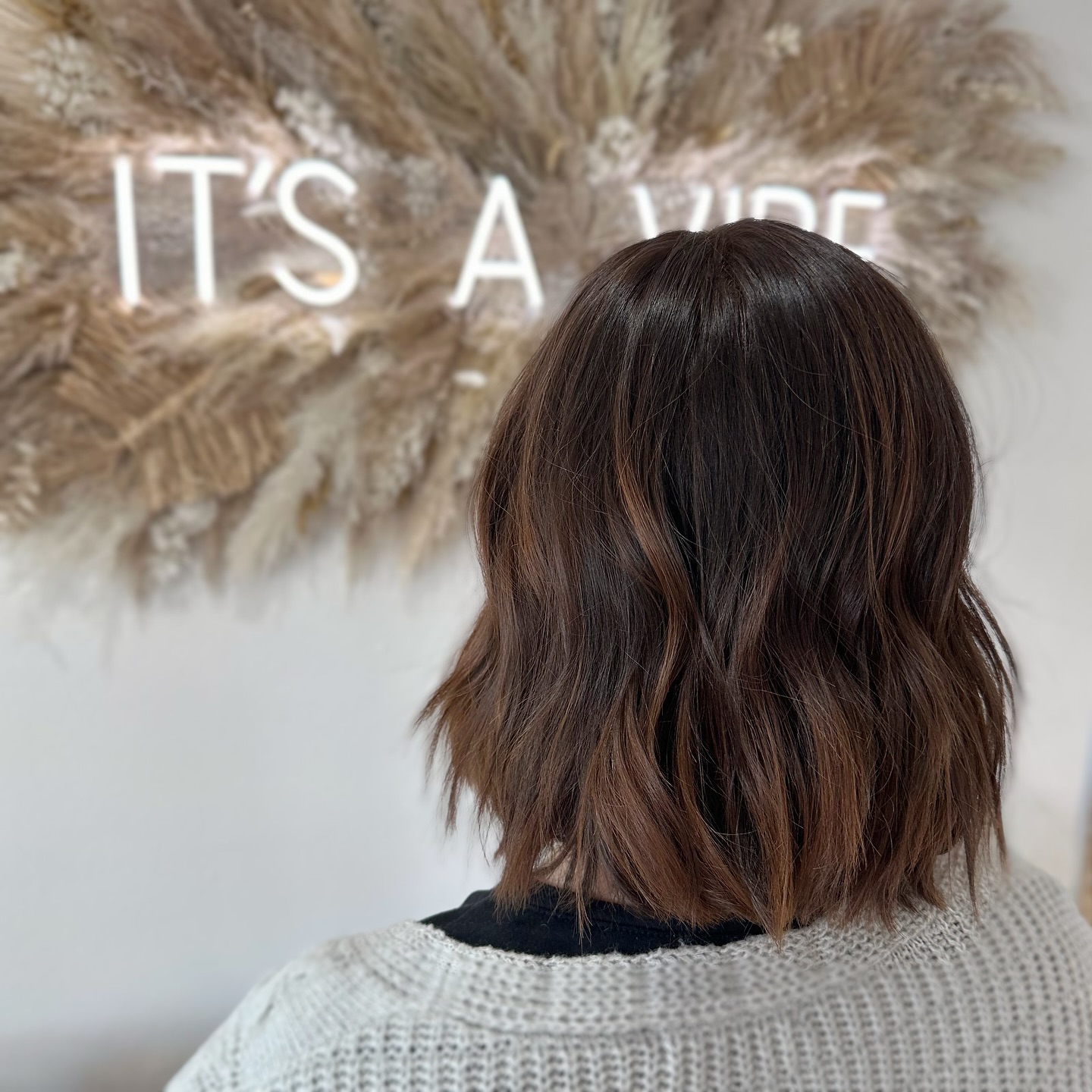 Textured Brunette Bob with Subtle Caramel Tones