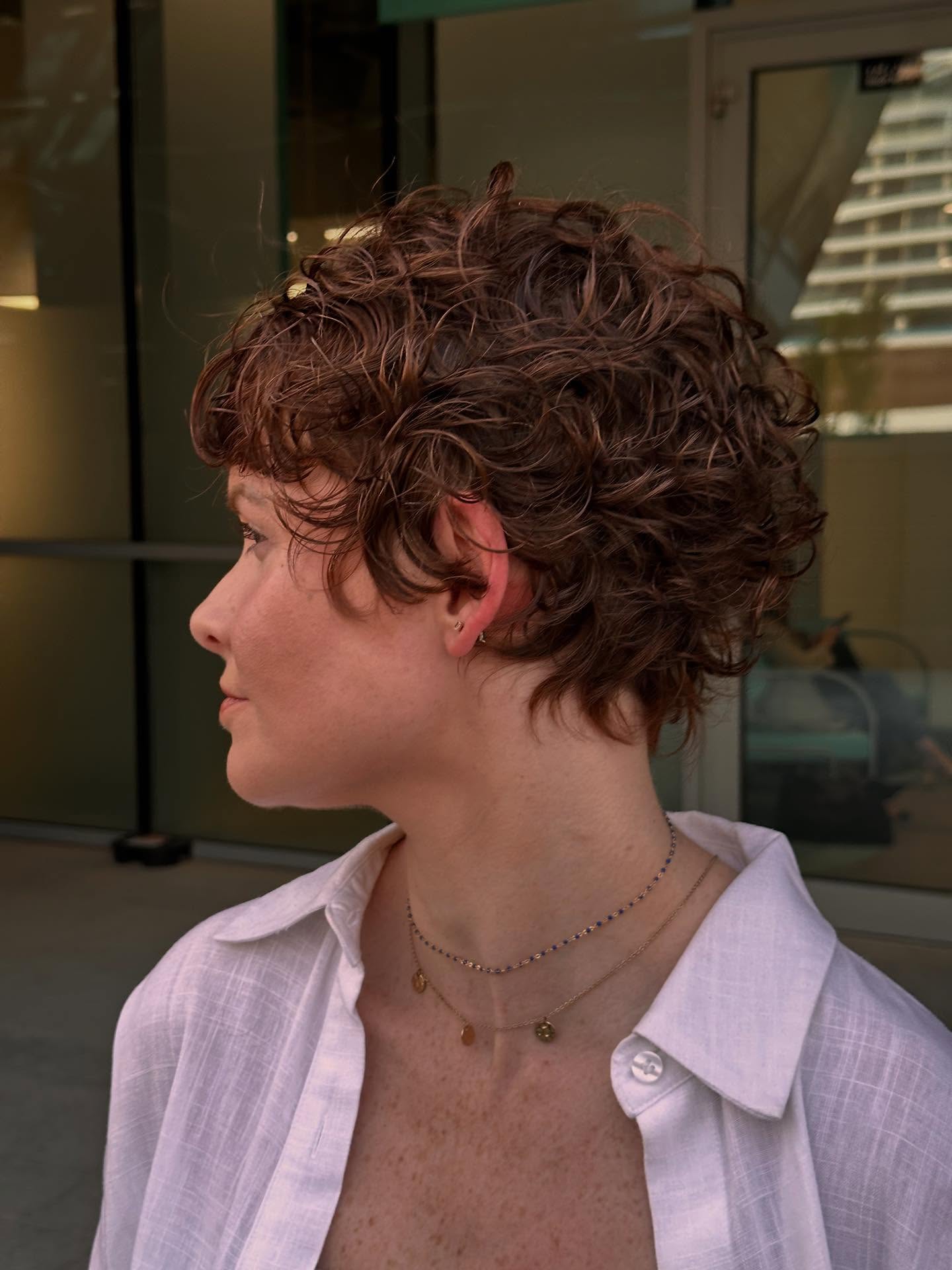 Textured Pixie Wolf Cut with Curly Layers