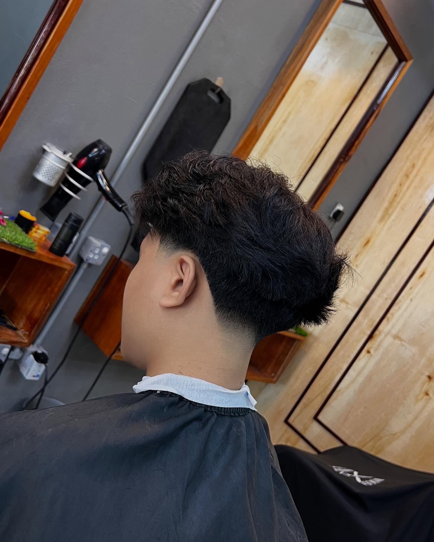 Textured Taper Fade with Curly Top