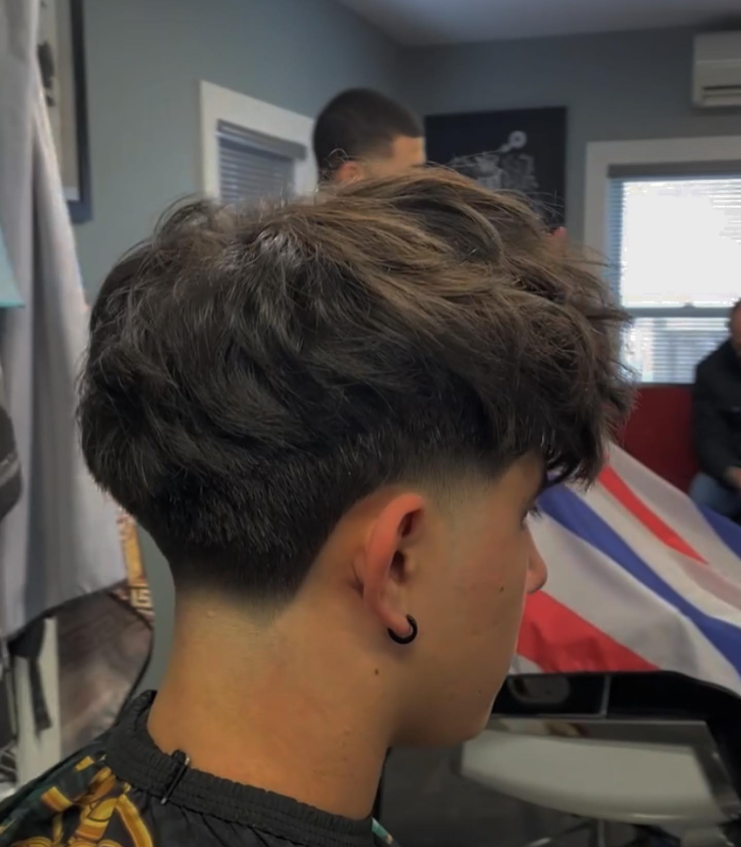 Textured Taper Fade with Defined Volume