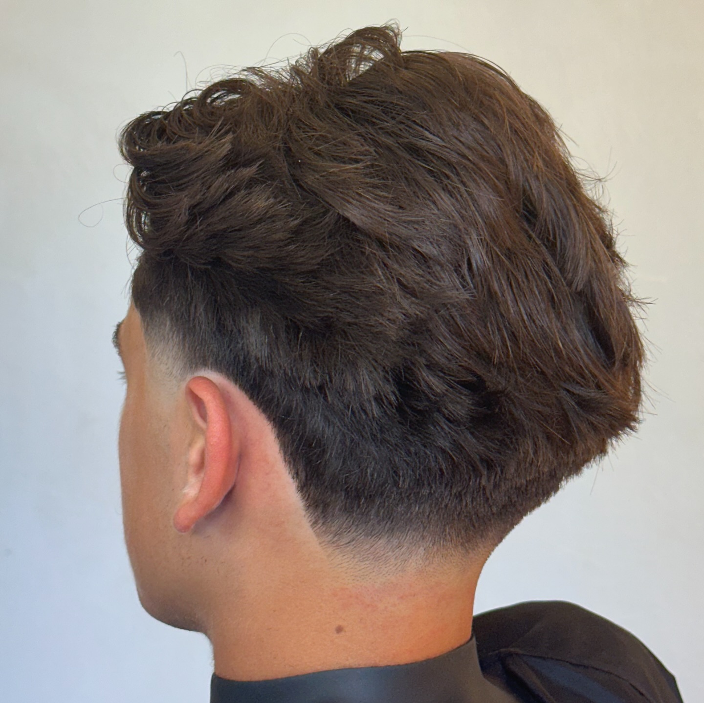 Textured Taper Fade with Voluminous Top