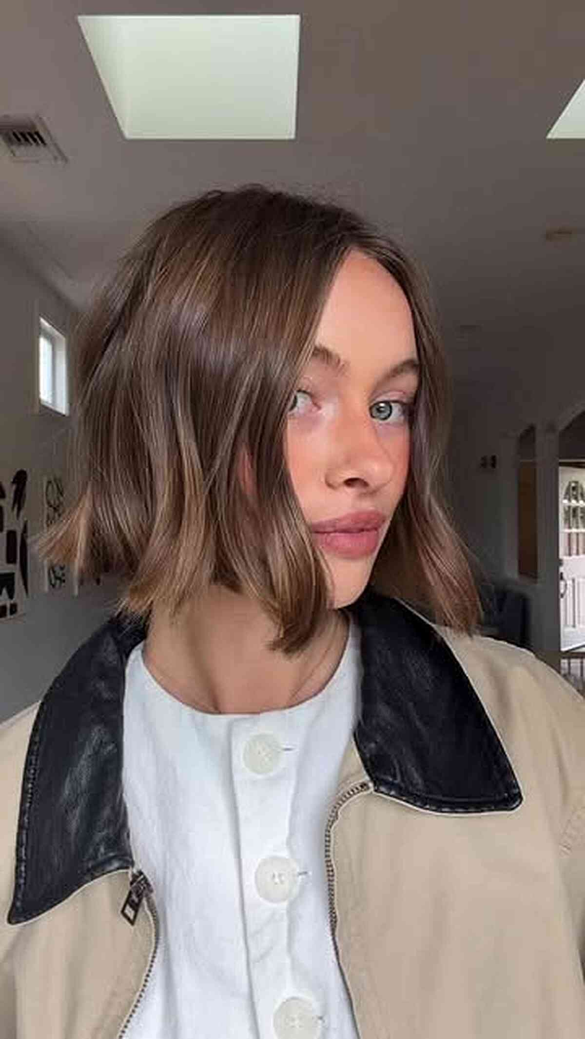Caramel Chestnut Blunt Wave Bob