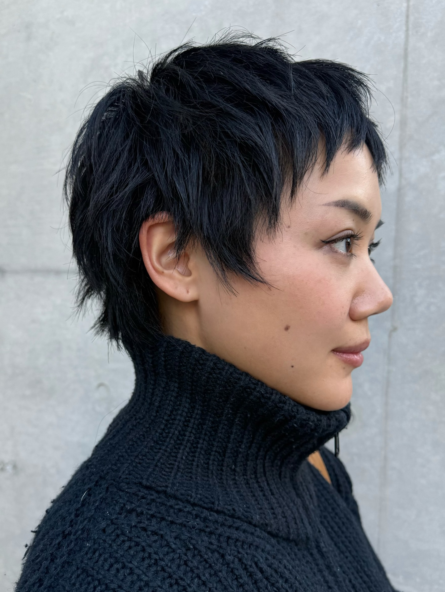 Choppy Textured Pixie with Micro Fringe and Feathered Nape
