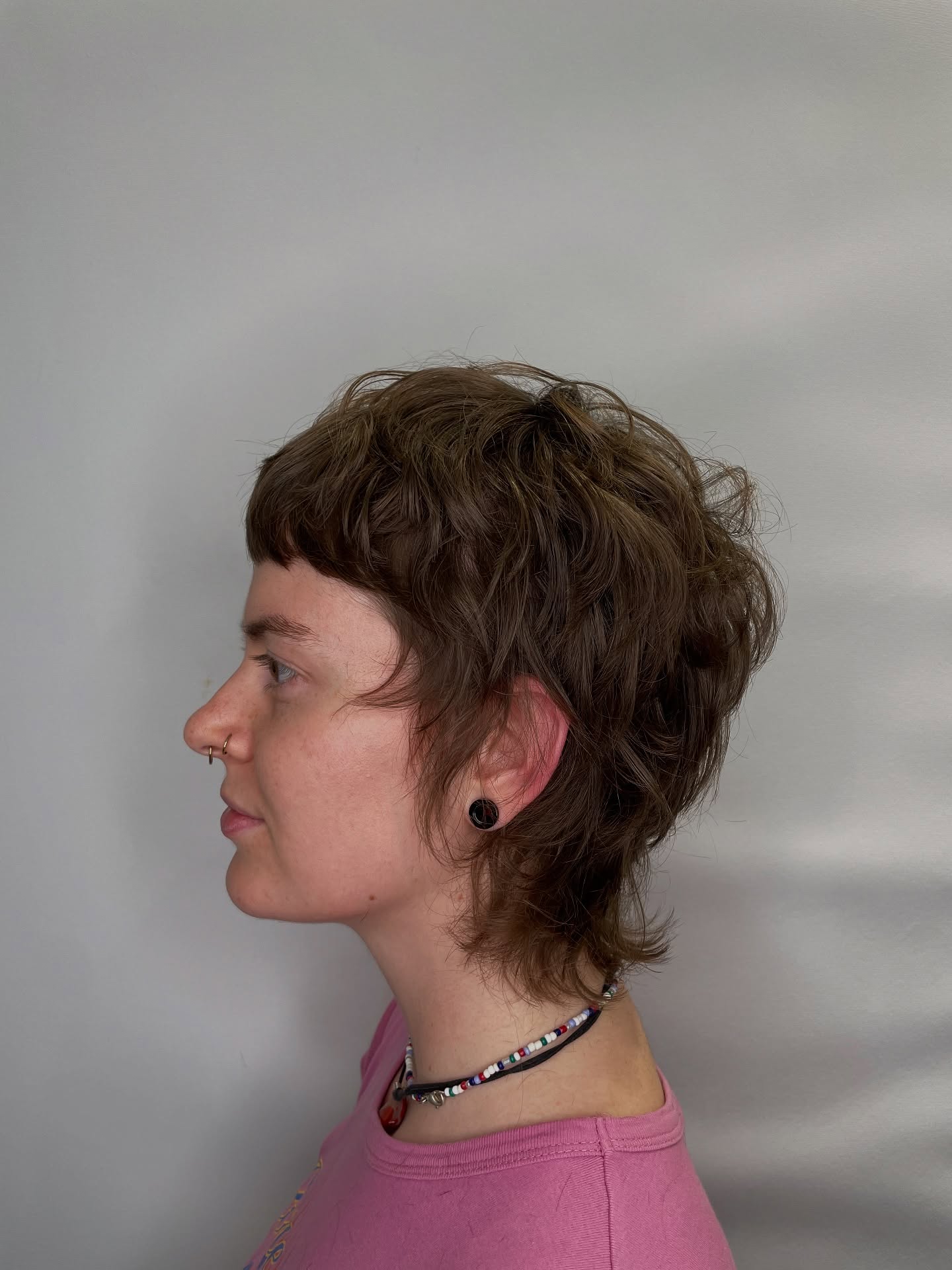 Mullet-Inspired Textured Shag with Micro Fringe