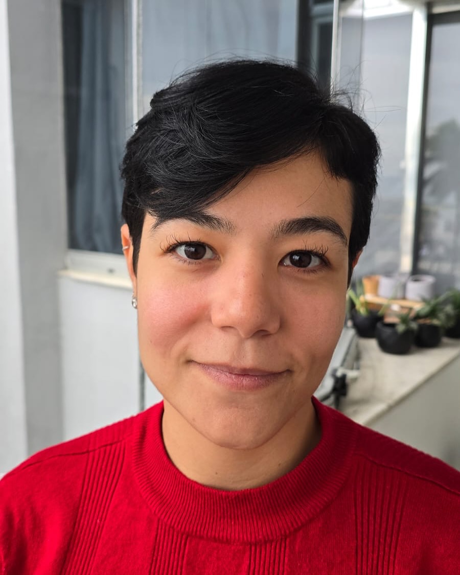Textured Side-Swept Pixie with Tapered Nape