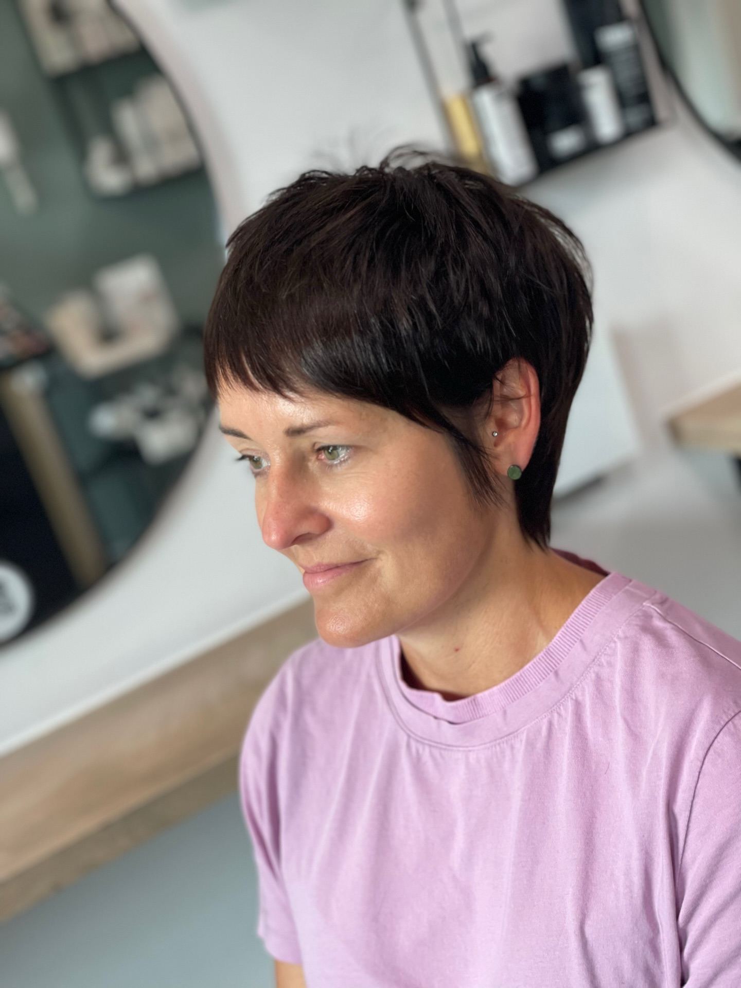 Chic Textured Pixie with Micro Bang and Tapered Nape