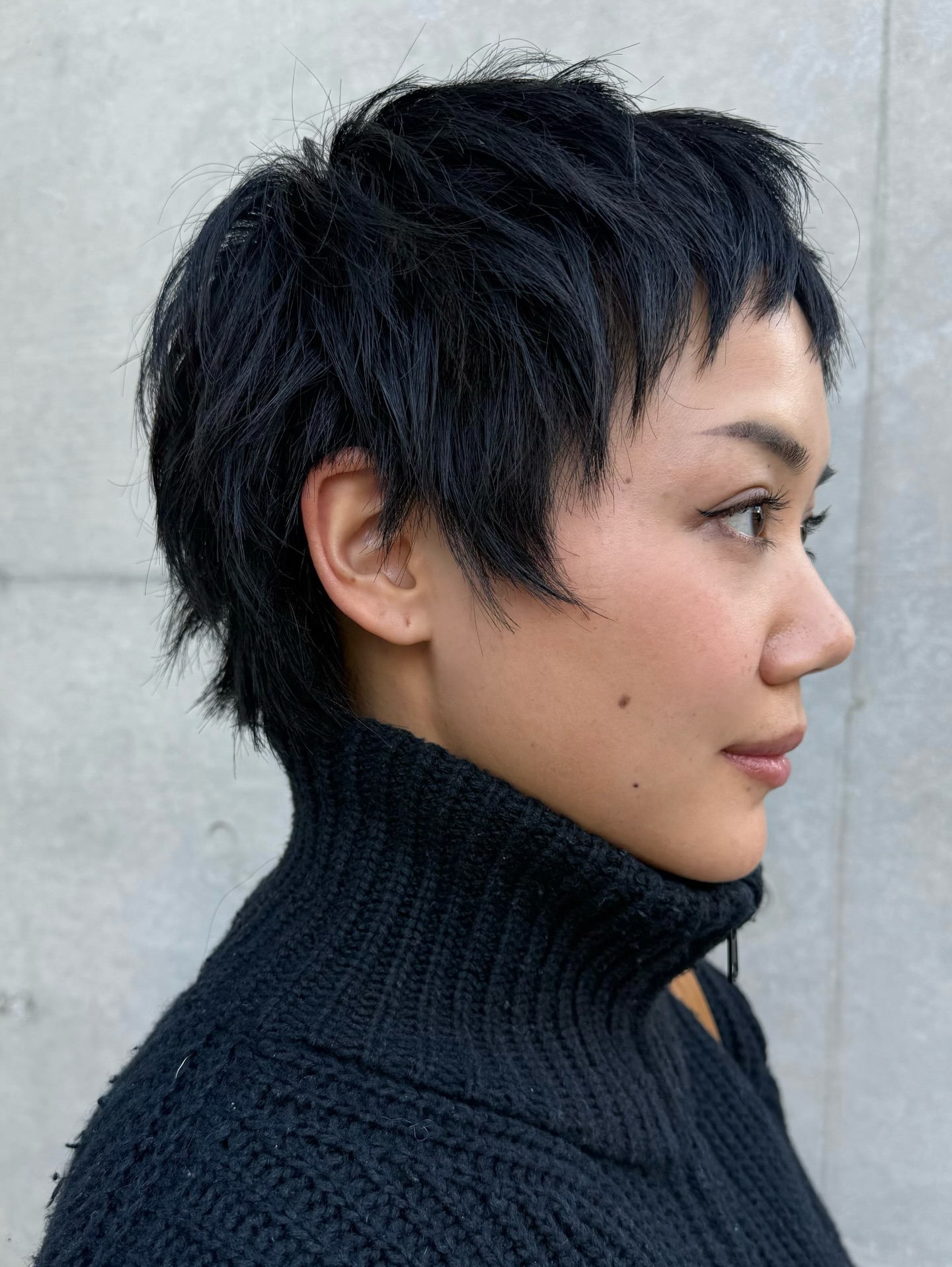 Choppy Jet Black Shag Pixie with Feathered Nape