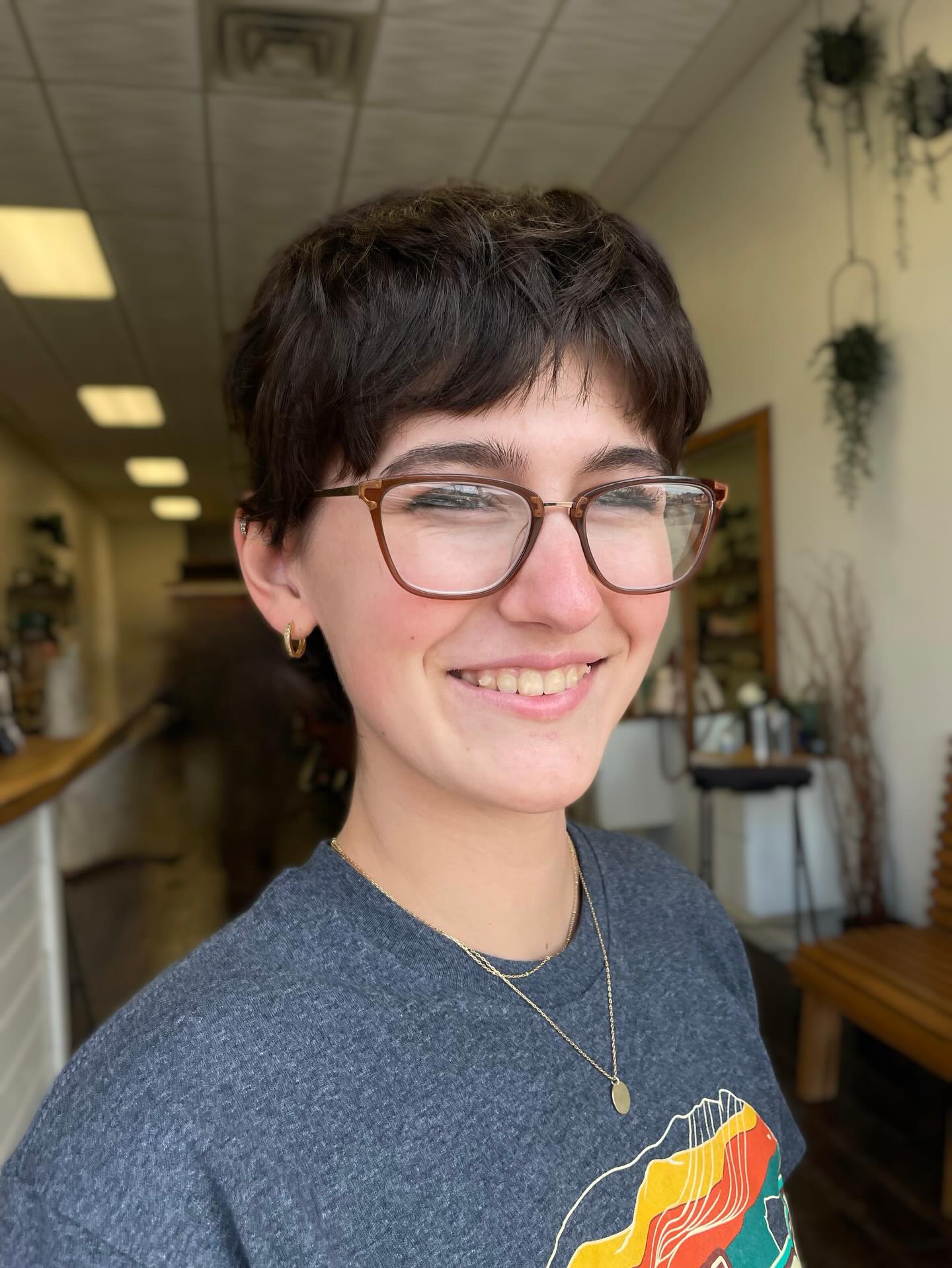 Cropped Soft Pixie with Short Micro Fringe and Natural Crown Roll