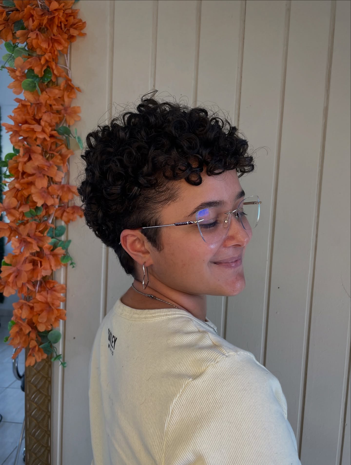 Curly Tapered Pixie with Defined Ringlets