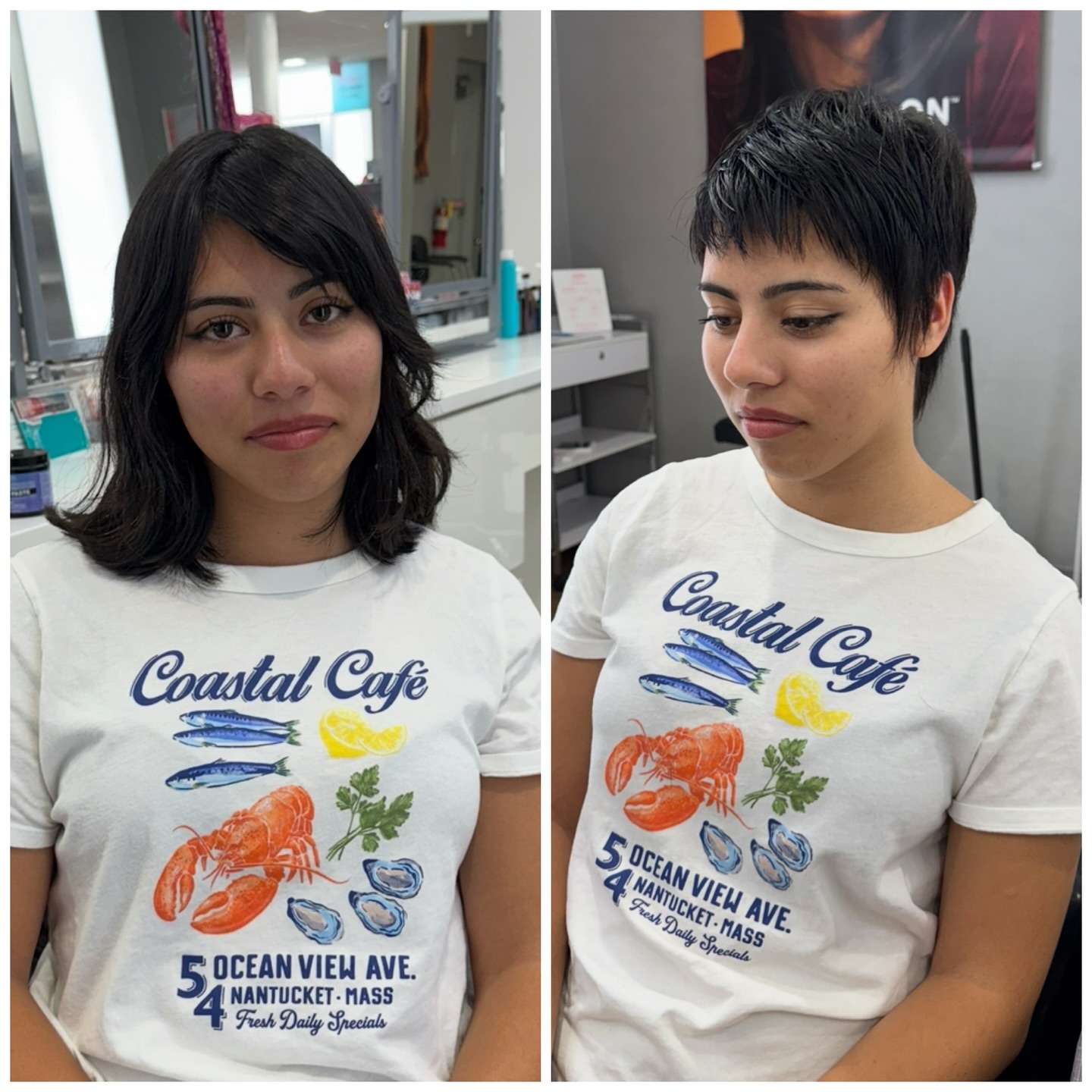 Dark Razor-Cut Pixie with Feathered Fringe and Tapered Nape
