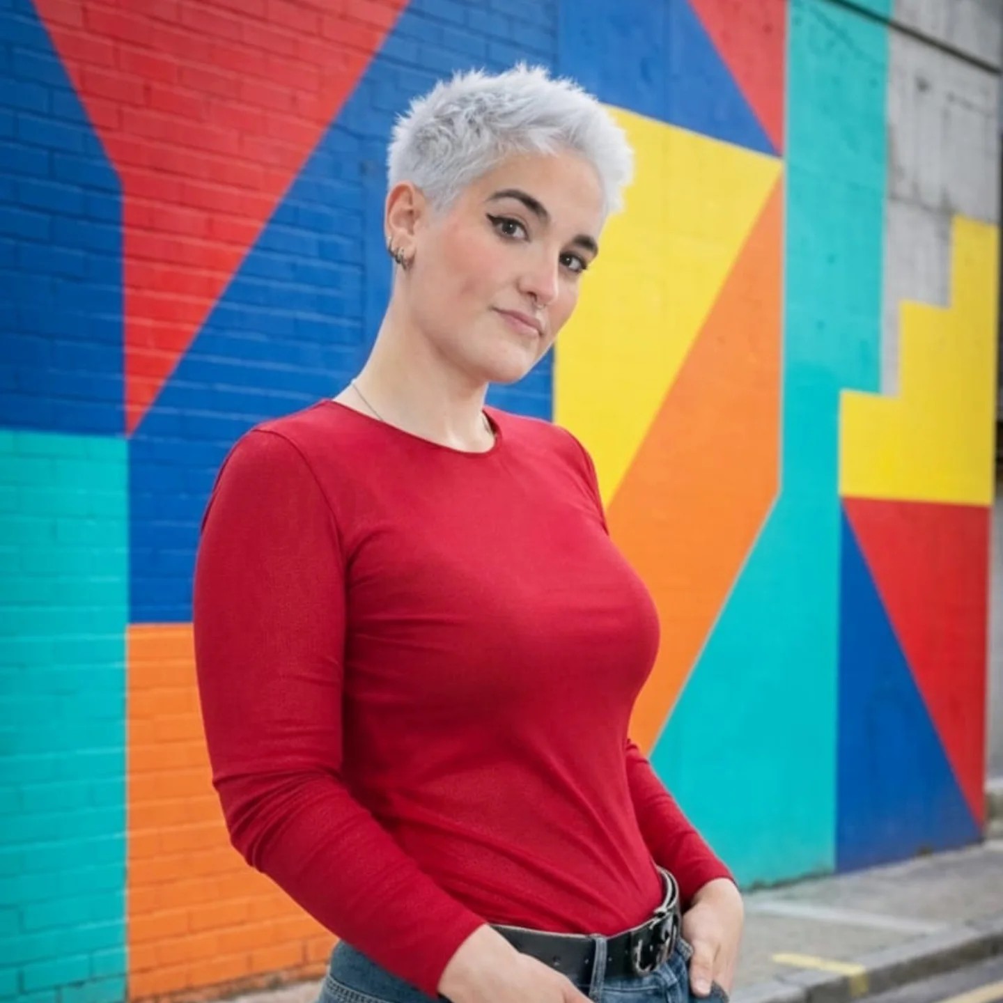 Icy Platinum Textured Pixie Crop