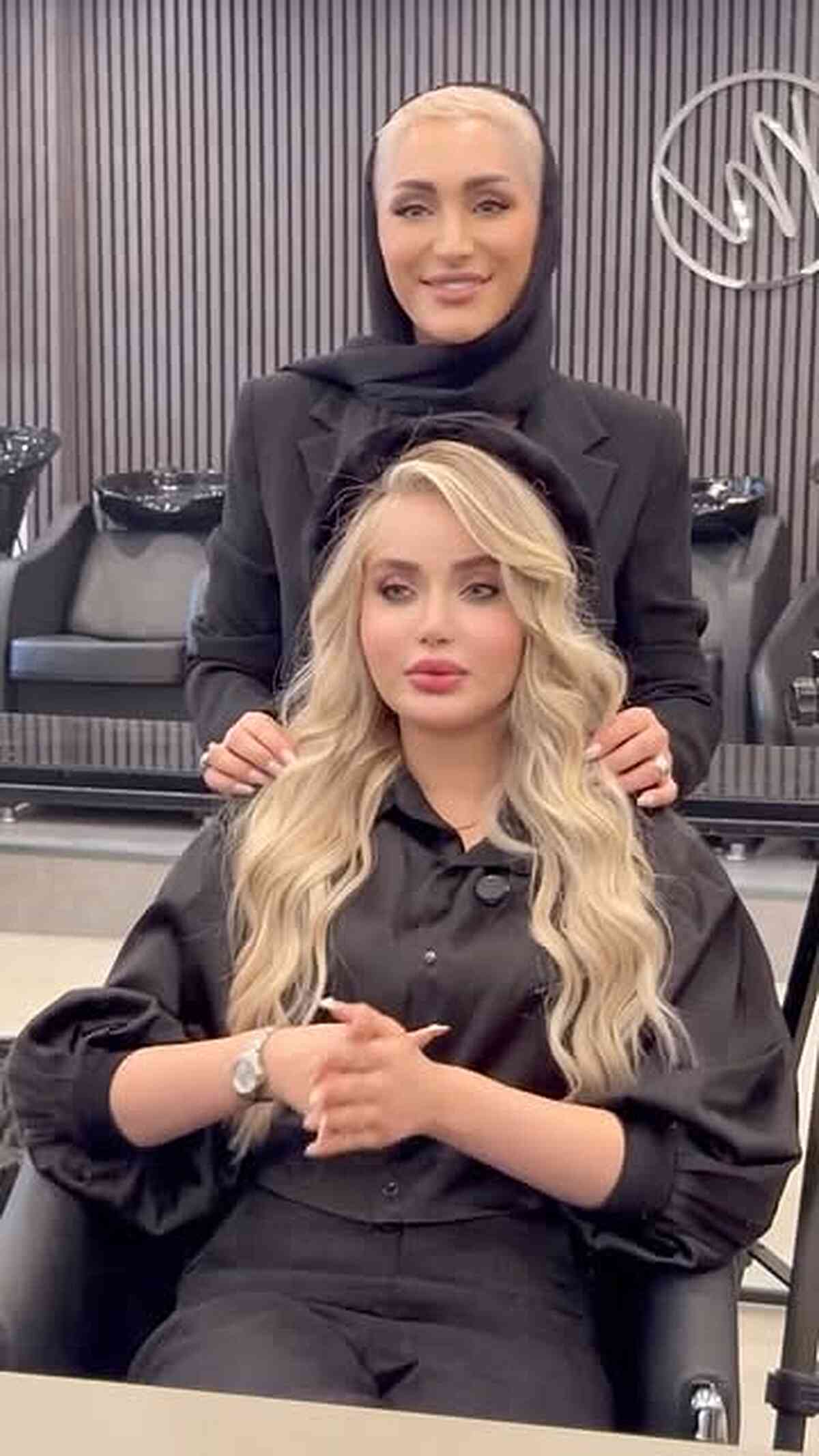 Icy Ribbon Blonde Glam Waves